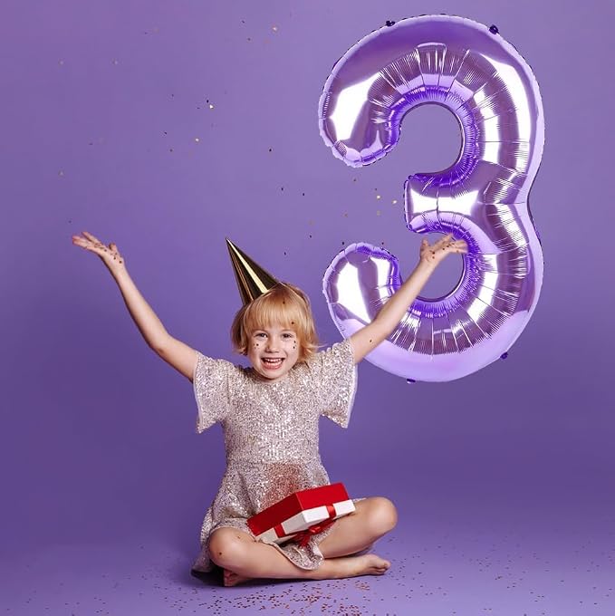 Purple Number Balloons, 40 Inch Purple Balloon 2.2 Helium Balloon 2th Birthday - Image 7
