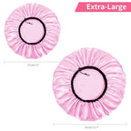 Auban Shower Cap for Women, Adjustable Reusable, Extra Large, Double-Layer Waterproof Bathing Cap, Waterproof Exterior, EVA Lining, Hair Cap for All Hair Lengths, 3 Colors