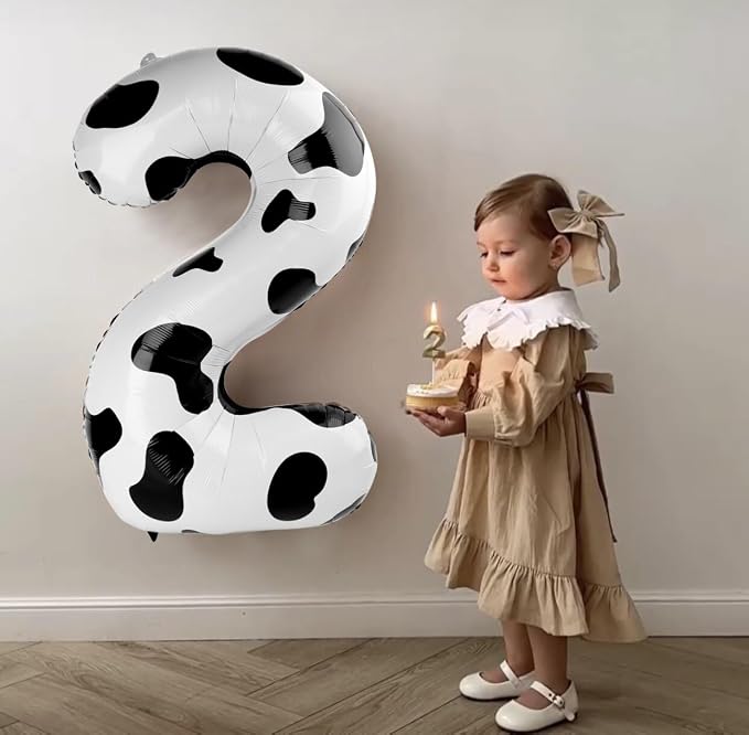 Cow Print Number 2 Balloon 40 inch, Cow Birthday Party Balloons Decorations | - Image 3