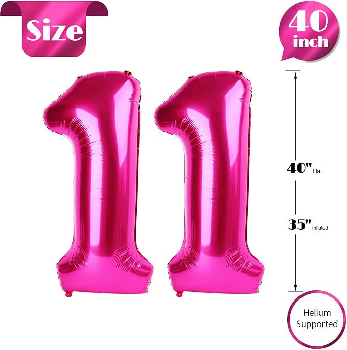 Hot Pink 11 Balloon - Image 5