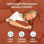 King Pillow Cases Set of 2 - Ultra Soft Hotel Quality Pillowcase Covers - Comfy, Cozy & Wrinkle Free - Shrinkage, Stain & Fade Resistant - Machine Washable Pillow Protectors - 2 Piece Set - Terracotta