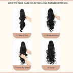 Dark Brown Ponytail Extension, 24 Inch Claw Clip ponytail extension, Soft Curly Clip on Ponytails for Women, Natural Synthetic Layered Pony Tails Hair Extensions (Color: Dark Brown)