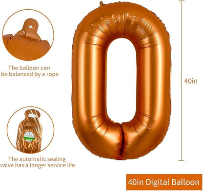 TONIFUL 40 Inch Orange Large Numbers Balloon 0-9 Birthday Party Decorations - Image 2