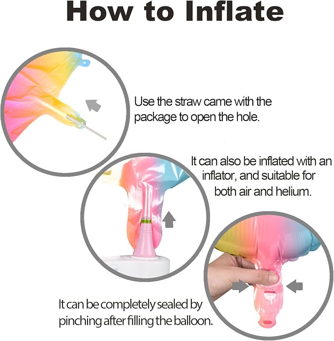 Rainbow Gradient Number 3 Balloon 40 Inch Big Large Balloons 0-9 | 3rd Helium - Image 6
