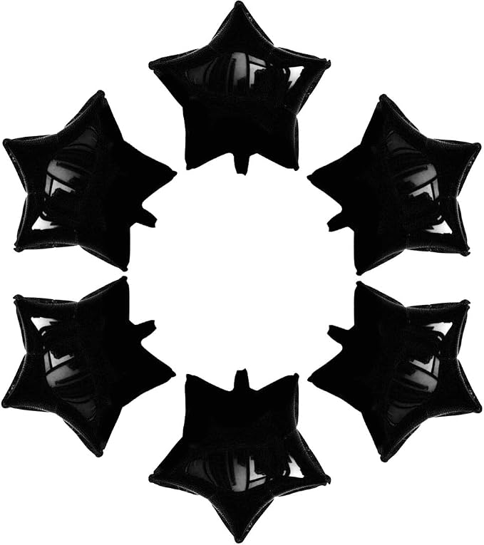 24Pcs 18" Black Star Balloons Foil Balloons Mylar Balloon by Unknown