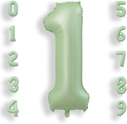 AULE 40 Inch Sage Green 1 Balloon Numbers Foil 0-9 Birthday Big Numbers | by AULE