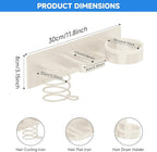 Hair Dryer Holder Wall Mounted,Blow Dryer, Curling Iron, Straightener Holder 3 in 1 Bathroom Metal Hair Tool Organizer Rack-White-1