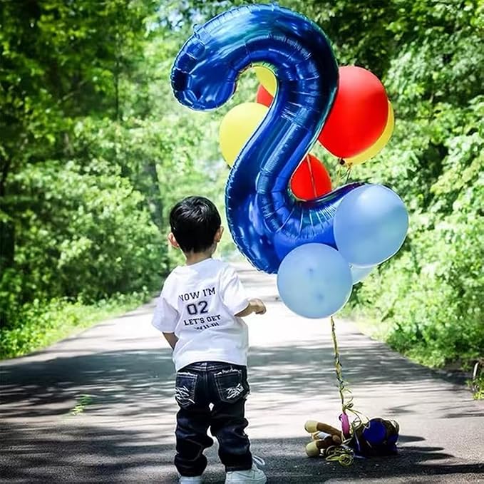 40 inch Navy Blue Number Balloon Dark Blue 2 Balloons Giant Foil Helium - Image 4