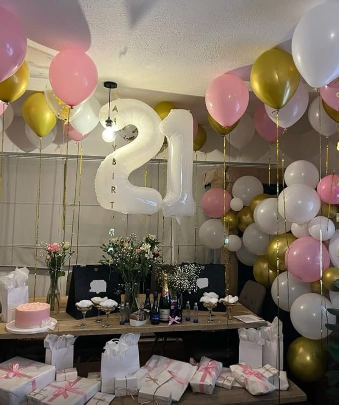 White Number 1 Balloon 40 inch, Balloon numbers party supplies, deco photo shoot - Image 6