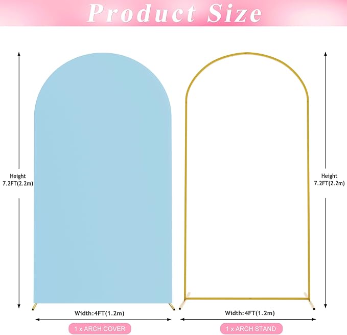 7.2FT Arch Backdrop Stand and Cover Set, Arch - Image 2