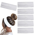 6 Pcs White Headbands for Women Hair Cotton Headband for Tie Dye Party Supplies, Non-slip Stretchy Elastic Head Wrap Holder Hair Accessories