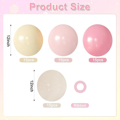 Pink and Yellow Balloons for Bee Bear Themed Baby Shower Decorations | 60Pcs - Image 2
