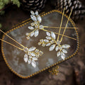 JAKAWIN Rhinestone Wedding Hair Pins Silver Bridal Crystal Hair Jewelry Accessories for Women HP130 (Gold)