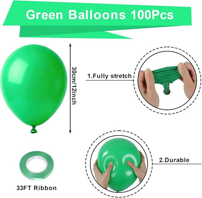 Patimate Green Latex Party Balloons 100 Pack 12 Inch | Balloons - Image 2