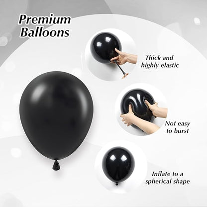 12inch Black and Silver Balloons - Image 3