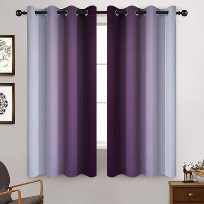 Yakamok Ombre Curtains Purple and Greyish White - Image 2