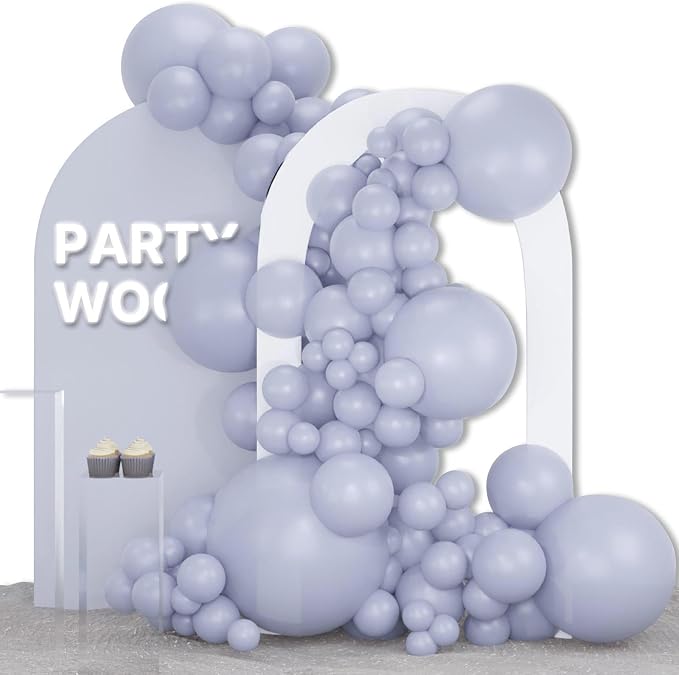 PartyWoo Dusty Blue Balloons 127pcs Slate Blue Boho Neutral Color | 36 18 12 10 by PartyWoo