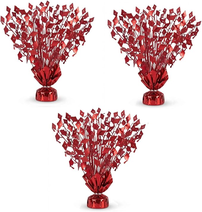 PMU 3 Pcs Red Graduation Balloon Weights by PMU