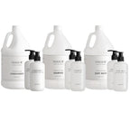 Gallon Shampoo Conditioner and Body Wash Refillable Set with 10.14 oz Matching Pump Bottles 9Pcs Large Capacity Hotel Supplies and Toiletries