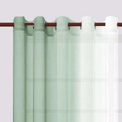 DWCN Ombre Faux Linen Sheer Curtains - Image 2