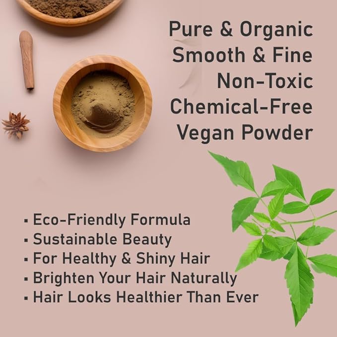 100% Organic Henna Hair Color – Natural, Chemical-Free Hair Dye for Rich, Vibrant Color & Gloss – Grey Coverage, Safe for All Hair Types, Vegan Non-Toxic, Herbal Hair Treatment (ASH BROWN)