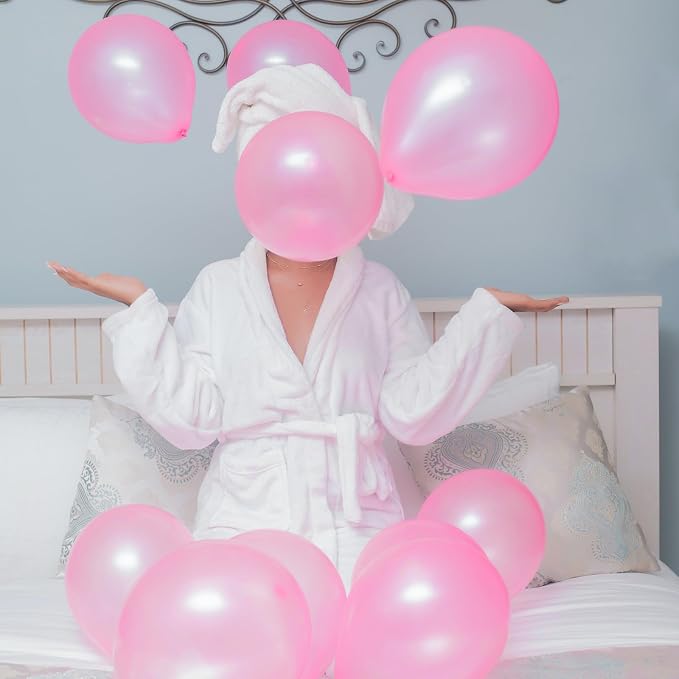 120 Pack Pearl Pink Balloons, Bright 12 inch Royal Pink Latex Party Balloons - Image 6