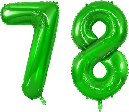 Number 78 Balloons for 78th Birthday Party Decorations, 0-100 Large No.78 by Joycard