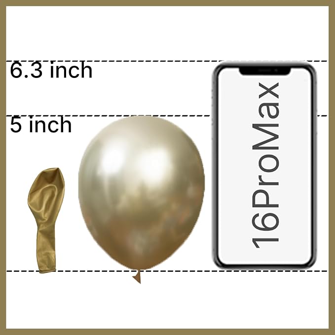 PartyWoo Metallic Gold Balloons 50pcs Chrome Gold Color 5 Inch | Balloons - Image 2