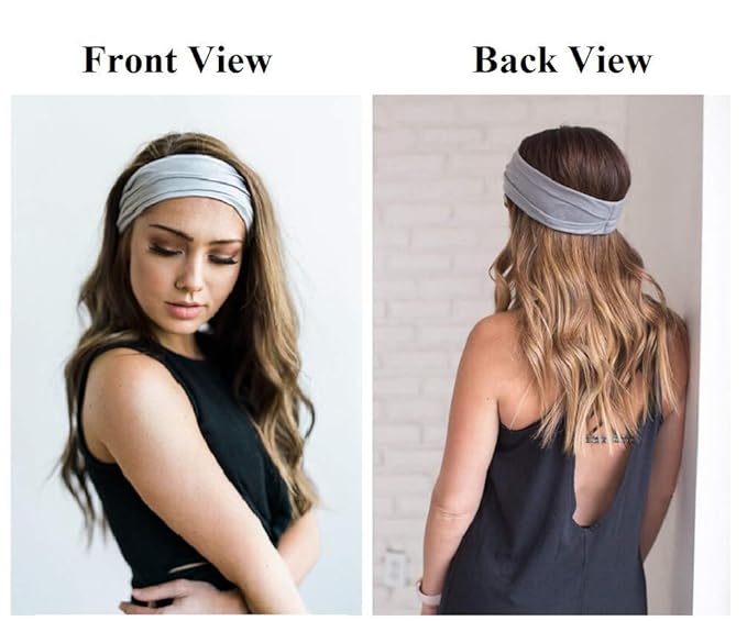 Huachi Headbands for Women Non Slip Fashion Wide Head Bands for Women's Hair for Workout Yoga Sports Exercise Elastic Hair Band Sweatbands Summer Hair Accessories
