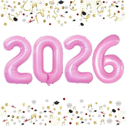 42 Inch 2026 Light Pink Foil Number Balloons by GOER