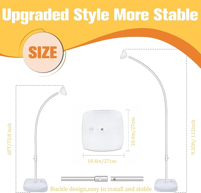 Bazen 2 Pack Arch Stand Balloon White 8.2FT&5FT Bending Half Arch Stand. | - Image 2