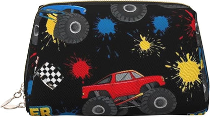 Monster Truck Car Leather Makeup Bag Cosmetic Pouch Portable Travel Toiletry by Unknown