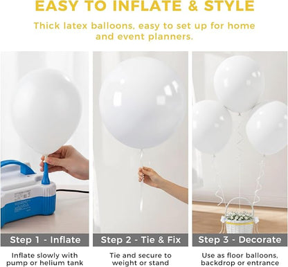 LovesTown 15PCS Party Balloons, 18inch White Latex Balloons Balloon Garland Arch - Image 6