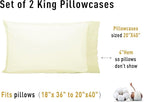Sunflower King Pillowcases Set of 2, 100% Cotton King Pillow Cases 2, 20×40 inches Cream, Soft and Breathable