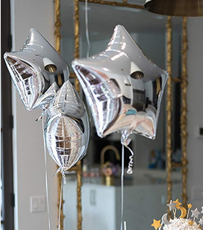 24 Pcs 18" Silver Star Balloons Foil Balloons Mylar Balloon - Image 3