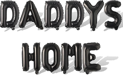 2 Set 20Pcs Black DADDYS HOME Letter Balloons 16in Balloon Foil Letter by Fezava