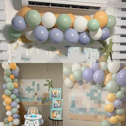 Blue Green White Balloons 12INCH Coastal Summer Baby Shower Birthday Decor | - Image 2