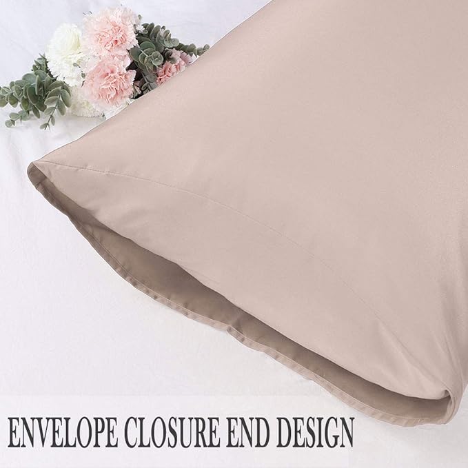 uxcell 2 Pack Silk Satin Pillowcase for Hair and Skin, Cool, Silky, Soft Breathable Pillow Cases Queen Size 20x30 Inch Sateen Pillowcase Rose Gold with Envelope Closure