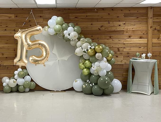 Light Gold 15 Number Balloons 40 Inch White Gold Giant 15 Foil Mylar Helium | - Image 3
