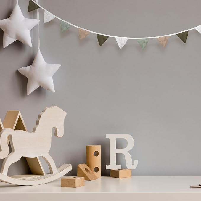 Oudain 2 Pcs Pennant Banner Flags Nursery Garland Triangle Bunting Flags - Image 4