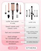 BESTOPE PRO 5 in 1 Curling Iron, Curling Wand Set with Negative Ion Thermal Brush and 4 Interchangeable Ceramic Curling Irons (0.35“-1.5”), Fast Heating Crimper Hair Tool in All Hair Type, Women Gifts