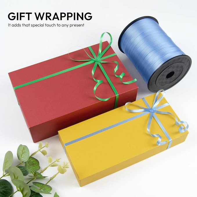 Red Crimped Curling Ribbon, 1/5" Wide x 500 Yards Christmas Curling Ribbons - Image 3