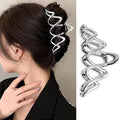 Metal Wave Hair Clips - Fashion Hair Accessories Claw Clips Durable Hair Clips With Wavy Grid Design Large Strong Hold Hairgrip Hair Barrette Non Slips Hair Jaw Clips for Women Thick or Long Hairs