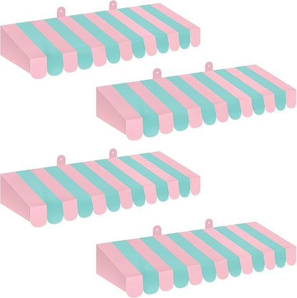 Boao 4 Pack Pink Green Christmas Awning Decoration 3D Stripe Cardboard Awning by Boao