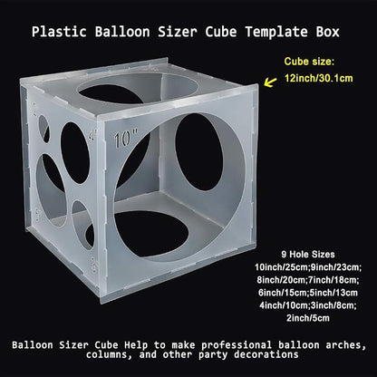 Pllieay 2-10Inch Balloon Sizer, Collapsible Plastic Balloon Sizer Cube Box | - Image 2