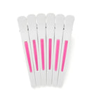 6Pcs/set Pinup Plastic Duck Bill Hair Clips for Sectioning Hair - Professional Non Slip Silicone band Clips Salon DIY Accessories Hairpins Hairgrip for Women(White-Style2)