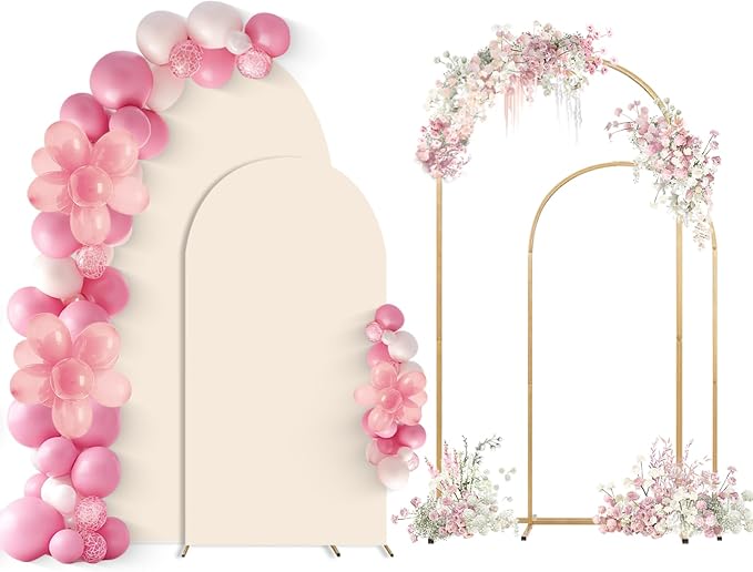 Wedding Arch Backdrop Stand Set of 2 by SuuWoee
