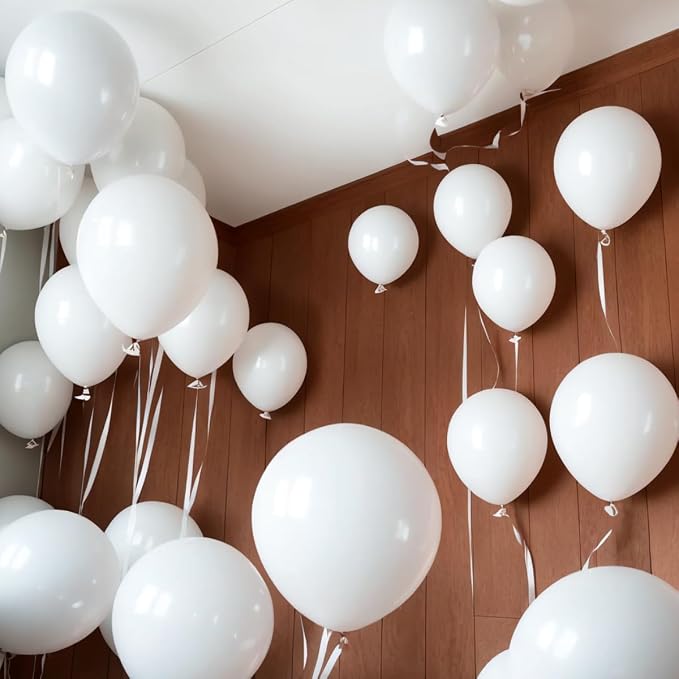 300 Pack White Balloons 12 Inch White Latex Balloons Bulk - Image 6