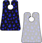 Strong Suction Cup Beard Grooming Bib, Non-Stick Hair Catcher, Waterproof, for Shaving, Purple Blue Fire Flame