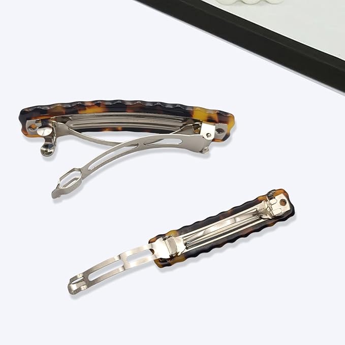 Hair Clips for Women,3.5 Inch Acetate Medium Hair Claw Clips for Women Thin Thick Curly Hair,Strong Hold No Slip Grip,French Classic Multicolor Barrettes Hair （Tortoiseshell Oblong）